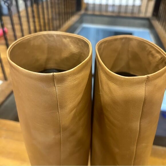 REVOLVE Prada Napa Butter Leather Tan OTK Knee High Boots Size 39.5 - Picture 7 of 12
